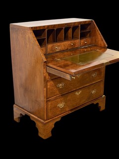 An English 18th Century English Burr Walnut Bureau.