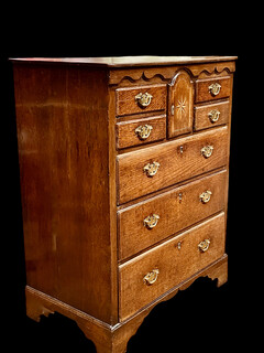 An English 18th Century Oak ' Norfolk ' Chest of Drawers.