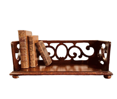 An English 19th Century Oak Book Stand having a Carved Gallery.