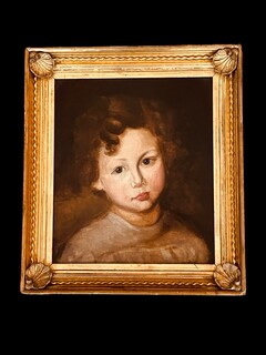 An English 19th Century Painting of ' A young Child ' . Oil on Canvas.