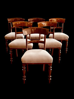 An English Set of Eight William IV Dining Chairs including Two Arm Chairs.